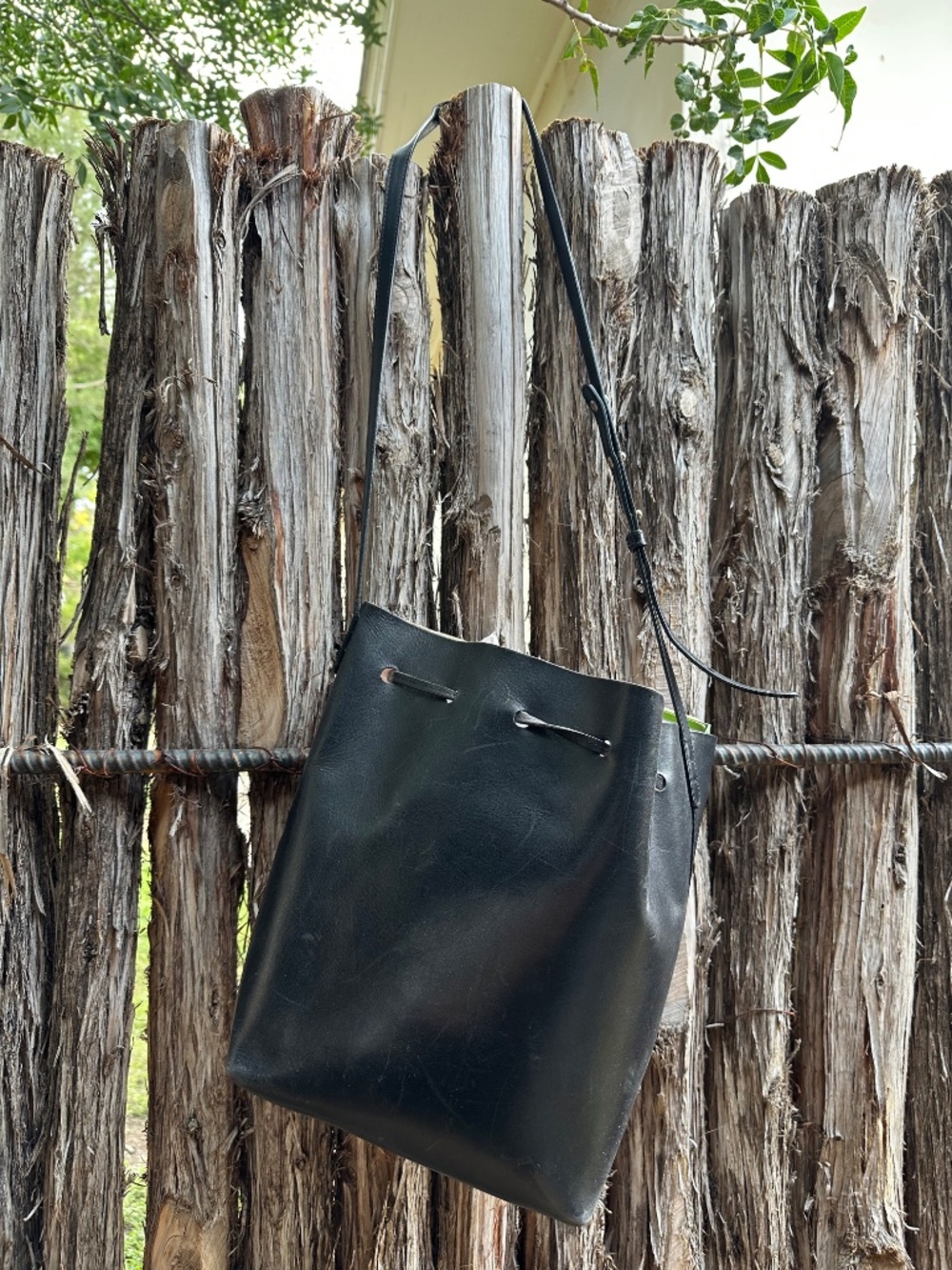 Mansur Gavriel Leather Bucket Bag in Black, Sz Lg - Picture 3 of 8